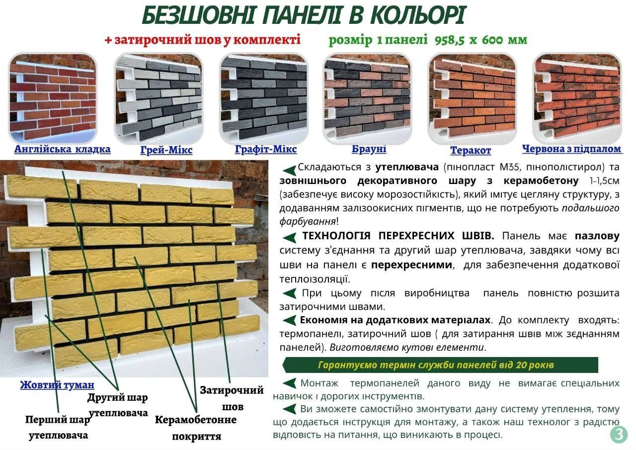 Кольорові безшовні термопанелі (80 мм)