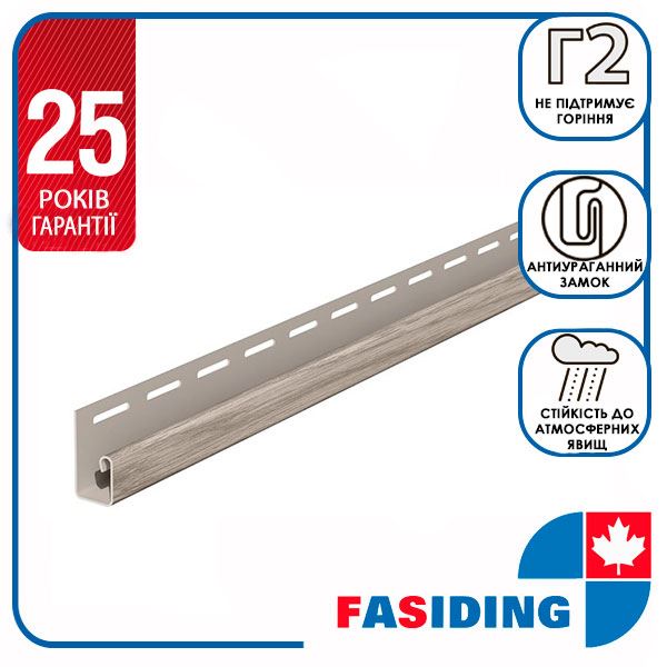 Планка FaSiding WoodHouse “J-trim“ “Дуб морений“ SVP-15, 3.05м