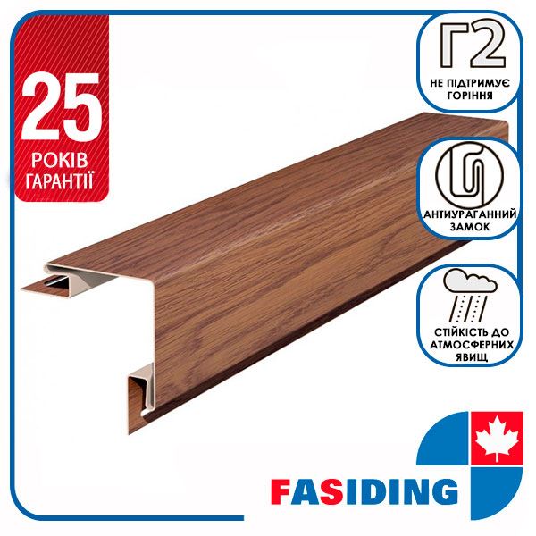Планка FaSiding WoodHouse “зовнішній кут“ “Дуб золотий“ SVP-12, 3.05м