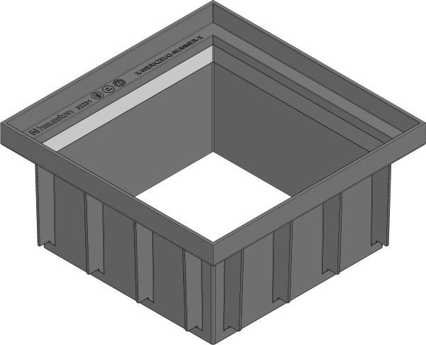 Верхня надставна частина для точечного дренажу HAURATON Recyfix Point 30/30 (300х 120х 300) з PР, для збільшення висоти на 106мм, чорна