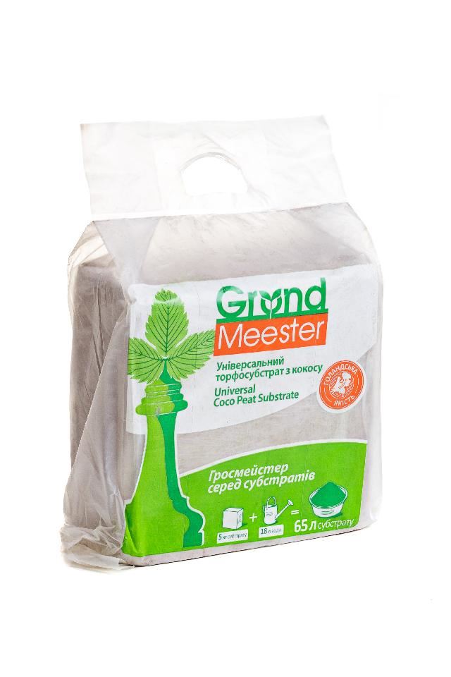 Кокосовый блок GrondMeester, в упаковці, 5 кг 30х30х14 см (100 торф х 0 чипсы) UNI,