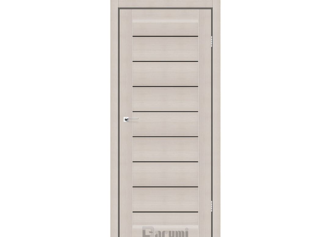 Двері LEONA Дуб мембау (чорне «Lacobel»)