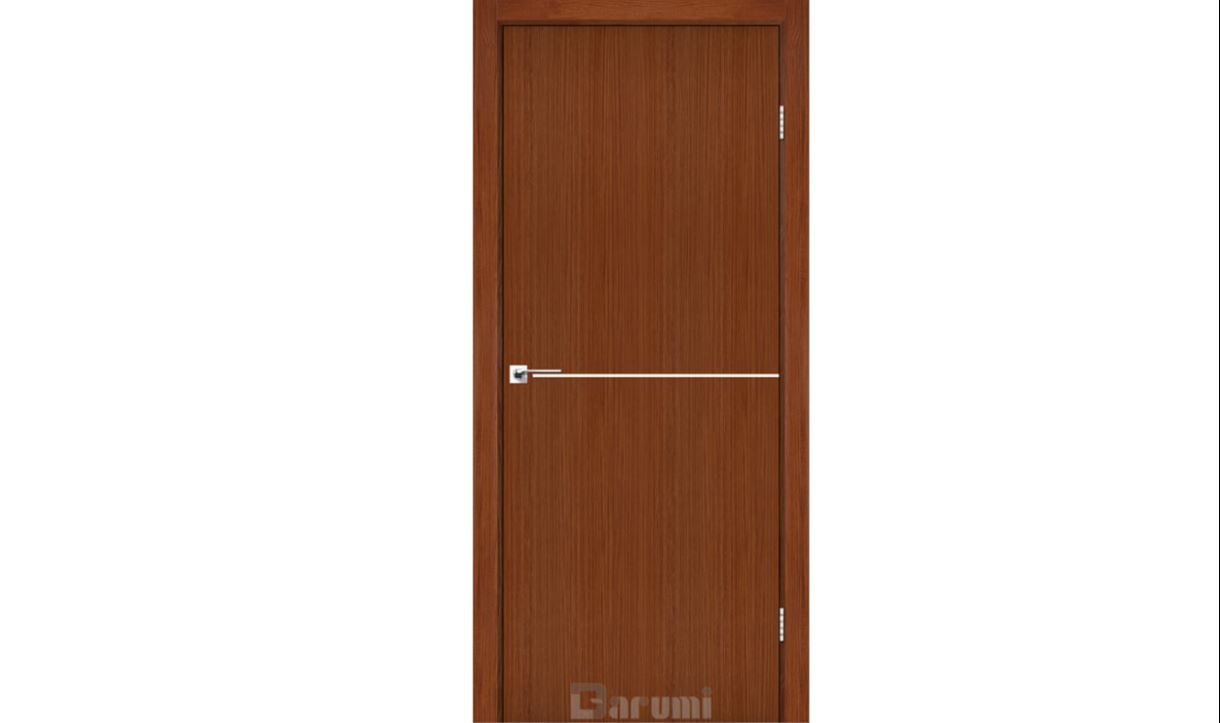 Двері PLATO LINE PTL-03 Горіх роял (декор з алюмінію кольору нікель)
