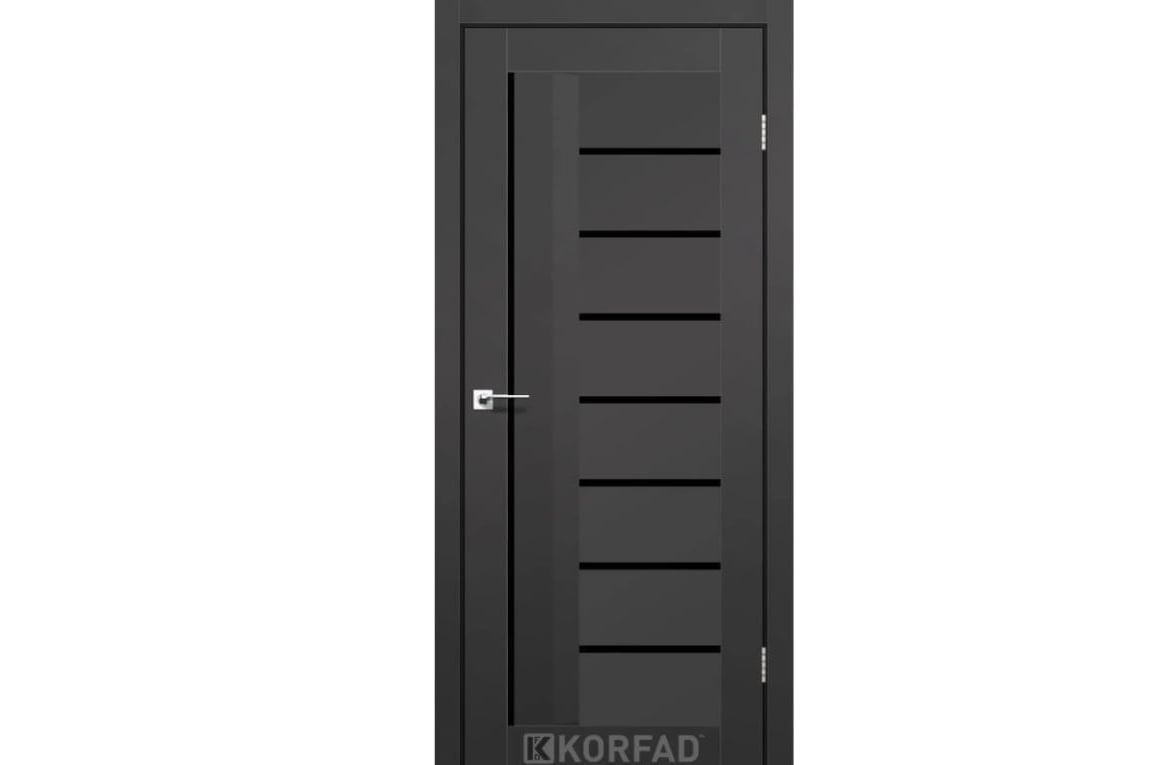 Дверне полотно ALIANO AL-03 Super PET антрацит Lacobel чорний