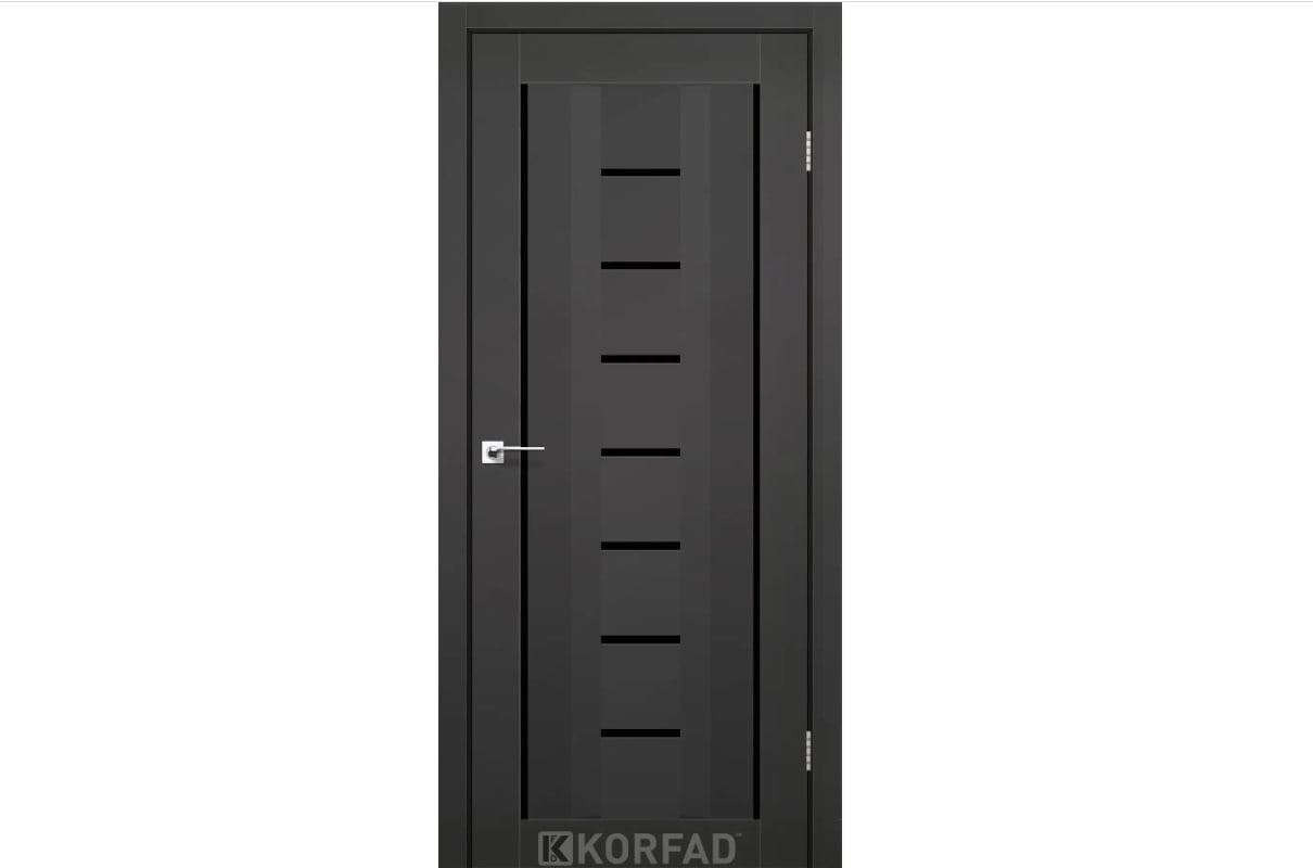 Дверне полотно ALIANO AL-04 Super PET антрацит, Lacobel чорний
