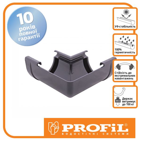 Кут Profil внутрішній 130 графітовий W 90°